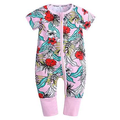 Kids Tales Sunny Adventures Cotton-Blend Double-Zip Baby Romper