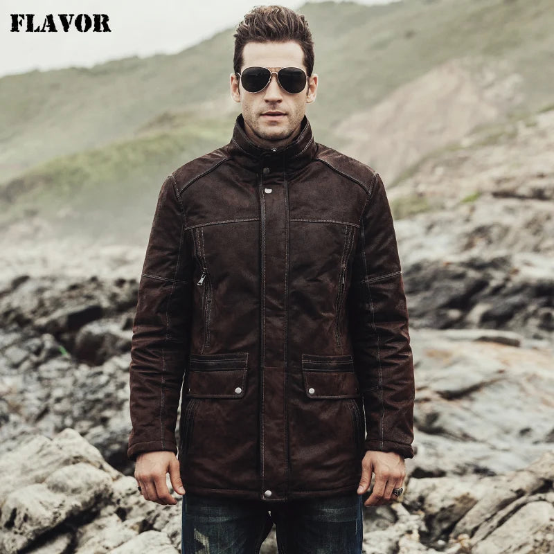 FLAVOR Men's Longline Leather Winter Coat – City Heritage