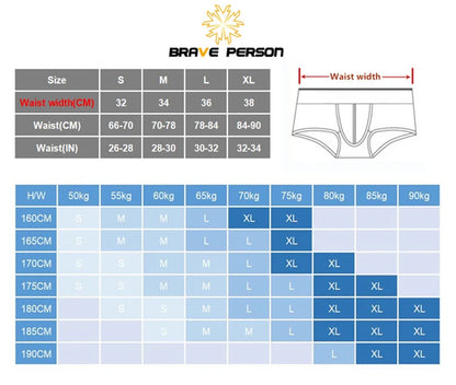 BRAVE PERSON Mens Low-Rise Boxer Briefs Sexy Fashion Underwear