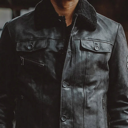 FLAVOR Men's Black Leather Jacket – Midnight Classic
