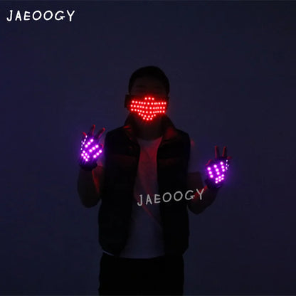 JAEOOGY 188 LED Dance Mask or Purple Gloves