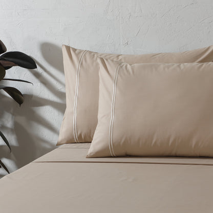 ORGANIC COTTON COLOURED SHEET SET 250TC - HUMMUS Whites of London NZ