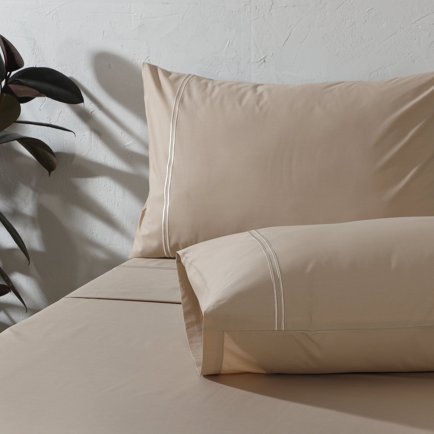 ORGANIC COTTON COLOURED SHEET SET 250TC - HUMMUS Whites of London NZ