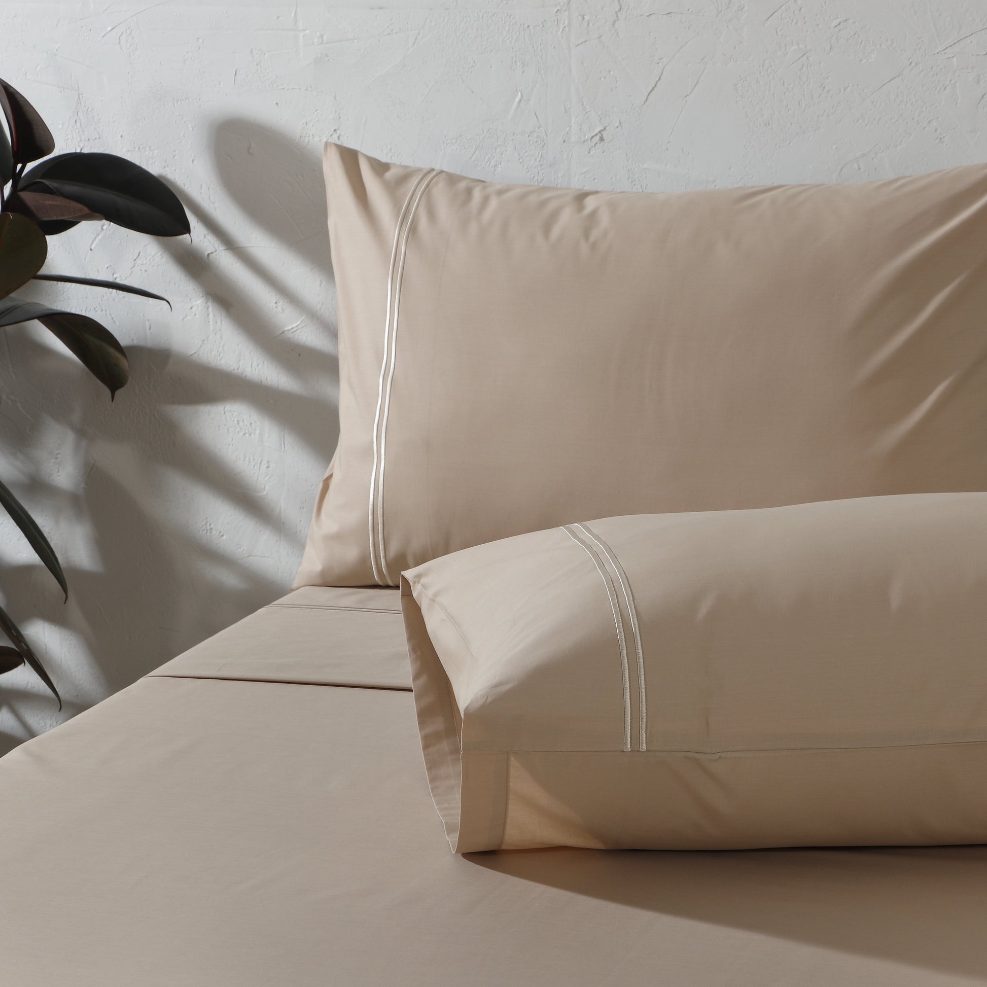 ORGANIC COTTON COLOURED SHEET SET 250TC - HUMMUS Whites of London NZ