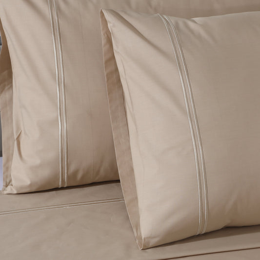ORGANIC COTTON COLOURED SHEET SET 250TC - HUMMUS Whites of London NZ