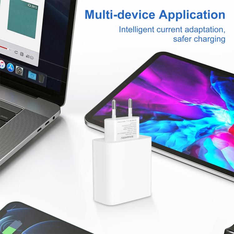 HAWEEL 20W Dual-Port Fast Charger Adapter, EU Plug