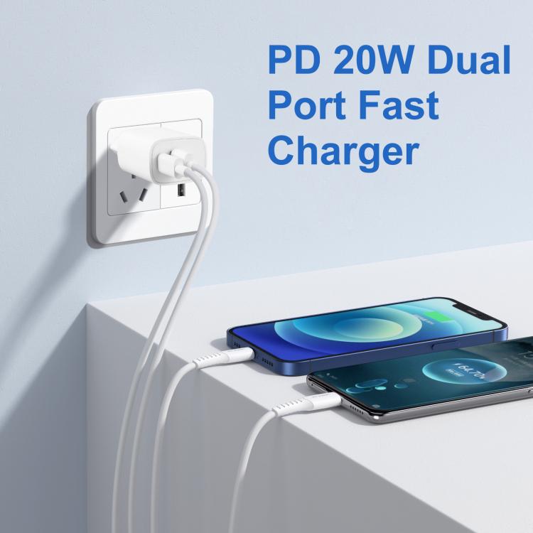 HAWEEL 20W Dual-Port Fast Charger Adapter, EU Plug
