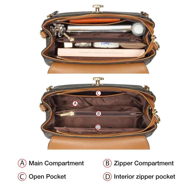 FOXER Women's Shoulder Bag Vintage Signature Tote Bag 2026 Luxury Fashion Female Handbag Crossbody Purse