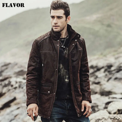 FLAVOR Men's Longline Leather Winter Coat – City Heritage