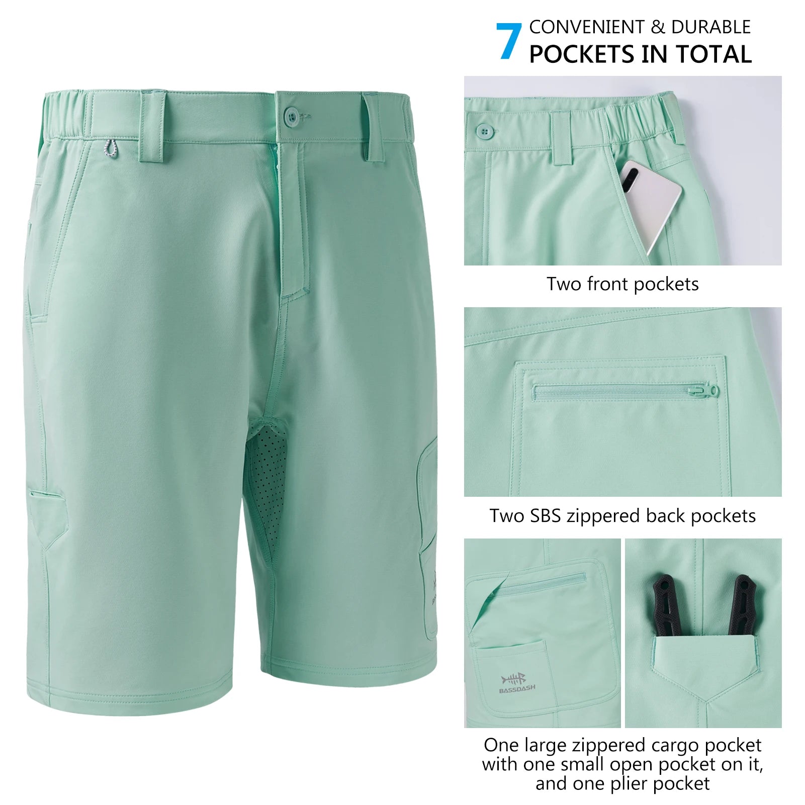 BASSDASH Men's Fishing Cargo Shorts ShopHub