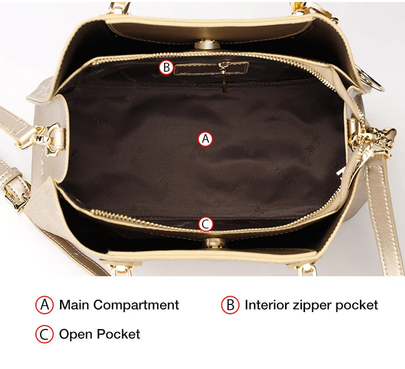 FOXER Split Leather Monogram Handbag