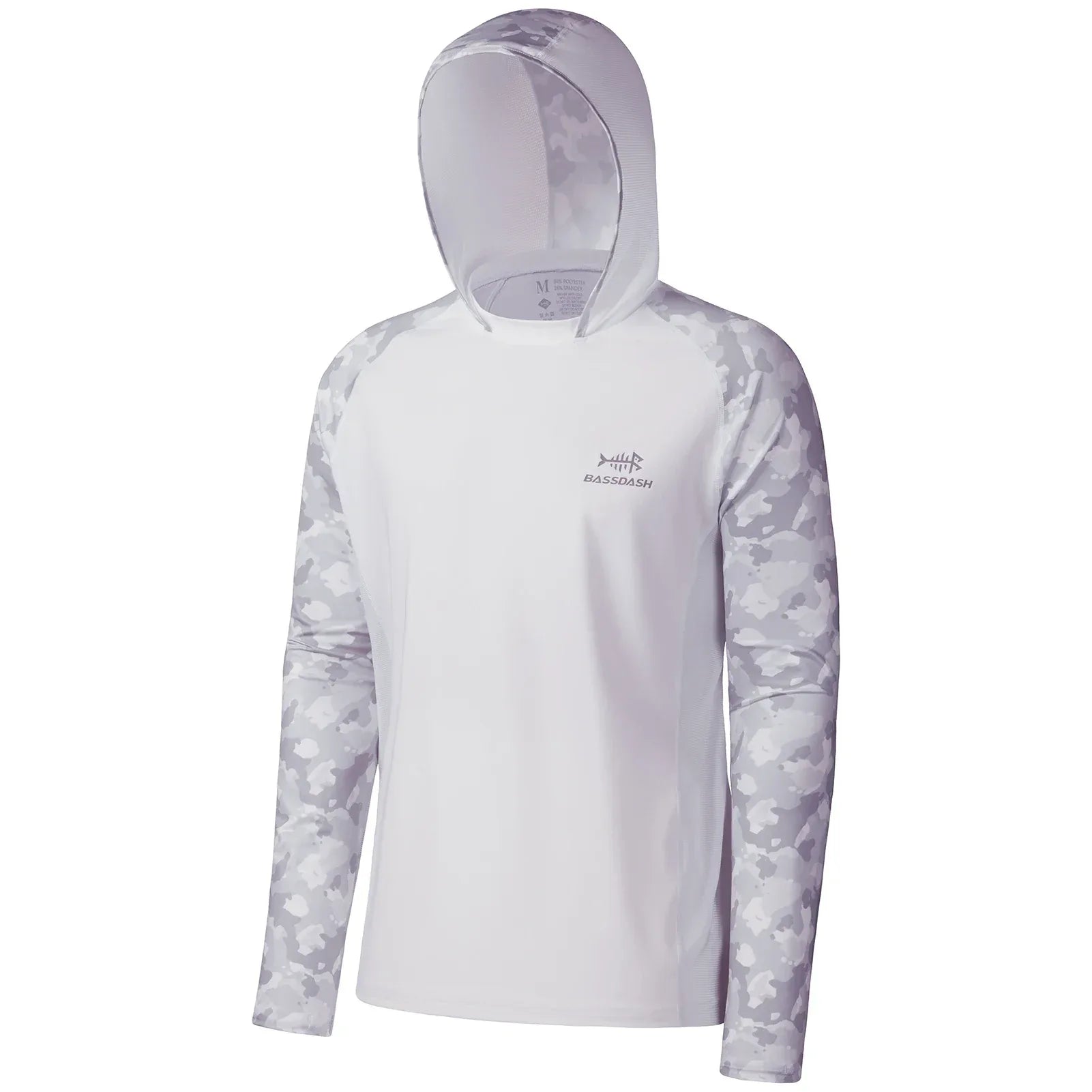 BASSDASH Men’s UPF 50 Performance Fishing Shirt Cooling Hoodie White