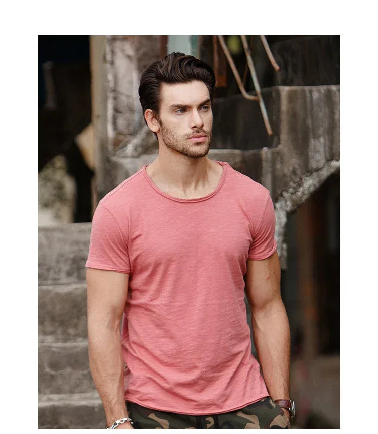 AIOPESON 100% Cotton Casual Soft Fitness T-Shirts - ShopHub