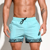 DESMIIT S8A Letter-Print Swim Shorts with Mesh Liner