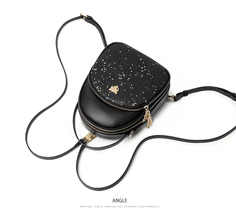 FOXER Glett Design Mini Female Backpack Split Leather Multilayer Space Women Shoulder Bag Fashion Handbag Best Festival Gift