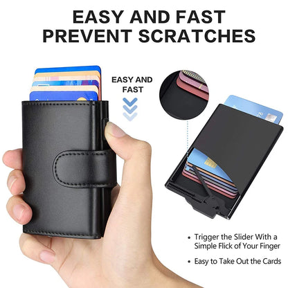 Rfid Genuine Leather Men Wallets Fashion Card Holder Trifold Wallet Money Bags Smart Slim Thin Coin Pocket Wallet Purse