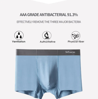 MiiOW Modal Men's Underwear 3Pcs Antibacterial Boxer Shorts