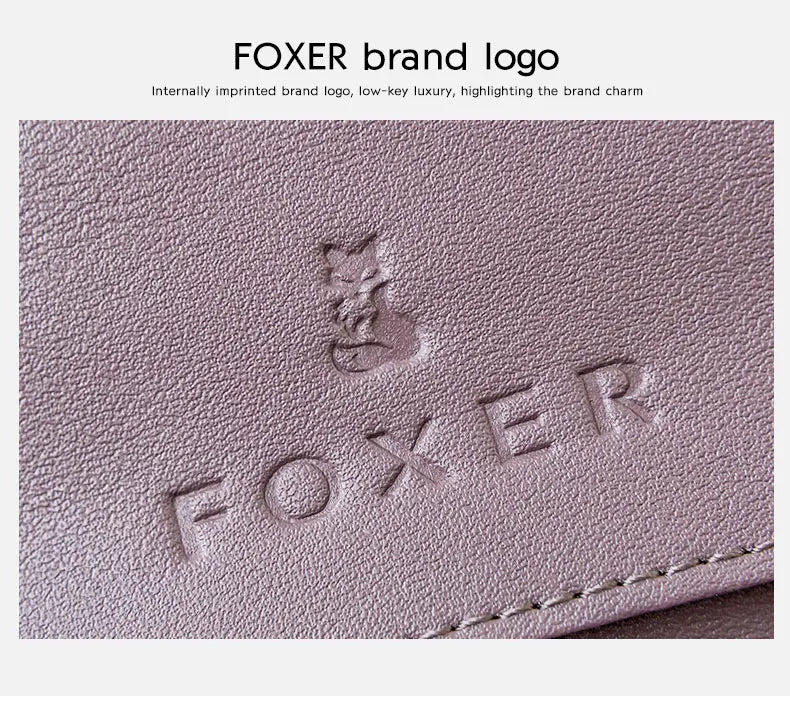 FOXER Women's Split Leather Long Wallet
