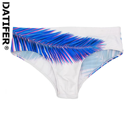 DATIFER Mens Low Waist Sexy Print Swim Briefs