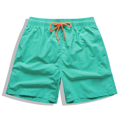 Men's swimwear boardshorts by ShopHub NZ featuring nylon material, breathable mesh liner, sporty design, perfect for surfing and beach activities.