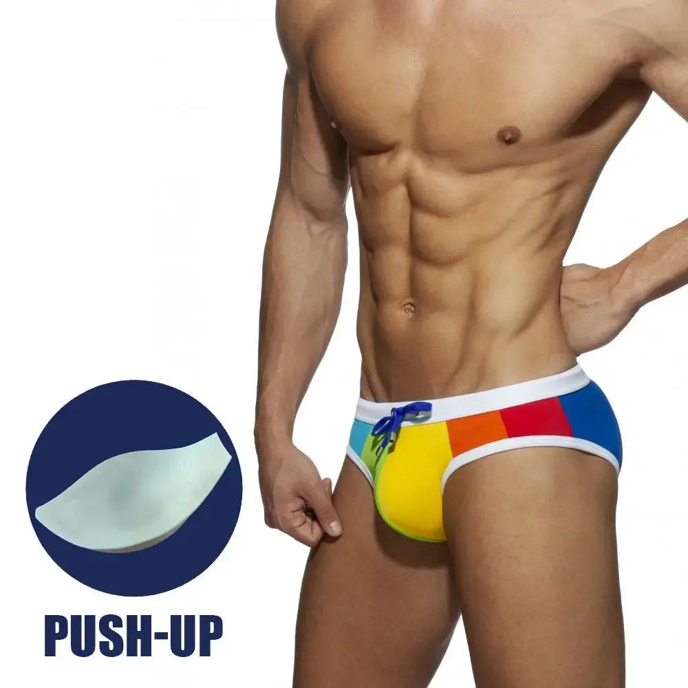 UXH Padded Contrast Colour Swim Briefs - ShopHub