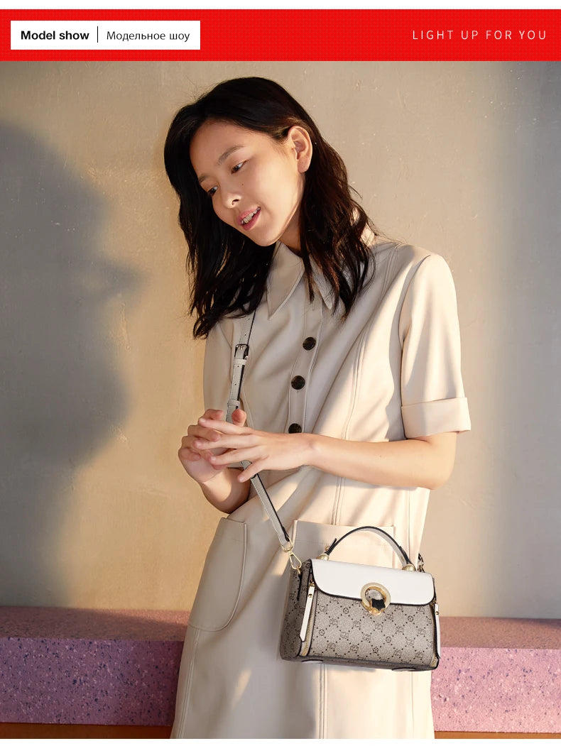 FOXER Women's Shoulder Bag Vintage Signature Tote Bag 2026 Luxury Fashion Female Handbag Crossbody Purse