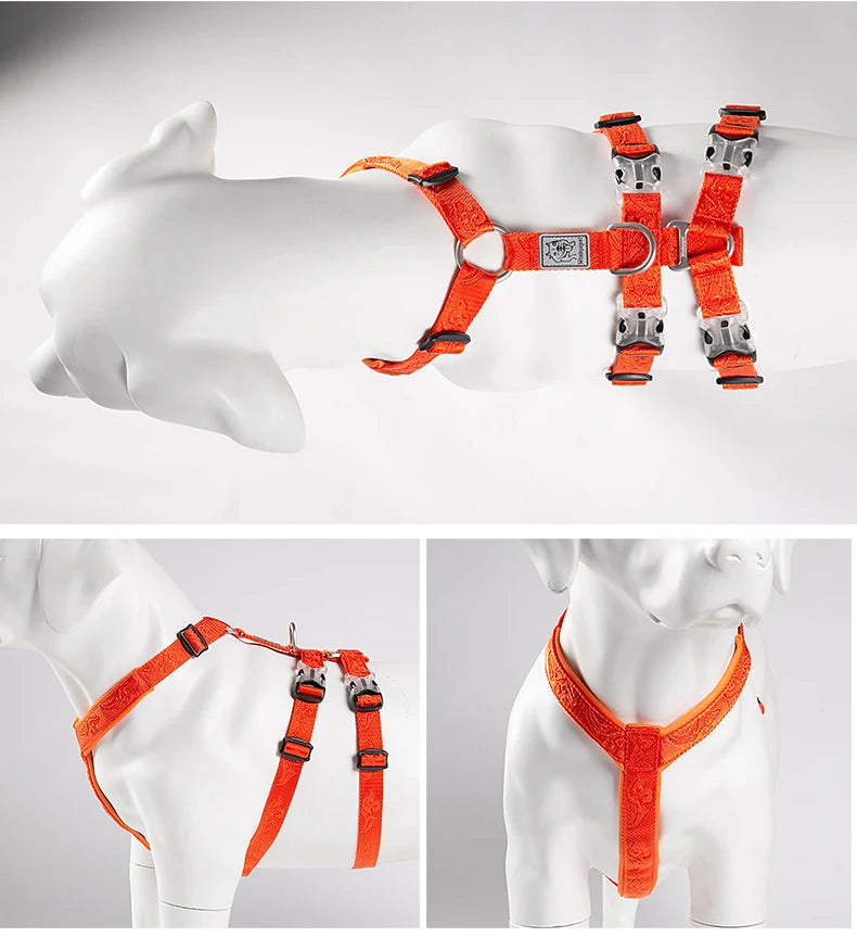 TRUELOVE  Pet Harness Double-H Nylon Personalized Dog Harness NO PULL Reflective Breathable Adjustable YH1803