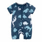 Kids Tales Playful Prints Cotton-Blend Short-Sleeve Baby Romper