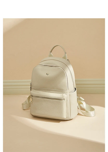 FOXER Brand  Women Cute Fashion Backpack Lady Leather +Microfiber Simple Travel School Bag Book Purse Quality Soft Daypack Gift