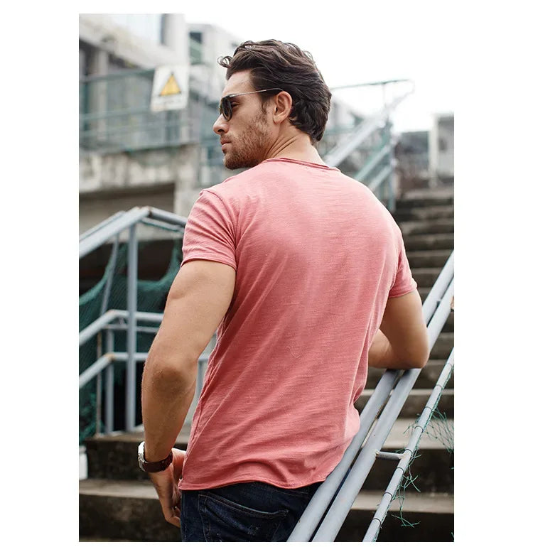 AIOPESON 100% Cotton Casual Soft Fitness T-Shirts - ShopHub
