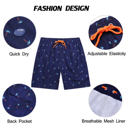 Men's Datifer brand beach shorts, quick-dry swim trunks with surf and gym style, athletic fit, vibrant summer swimwear for men.