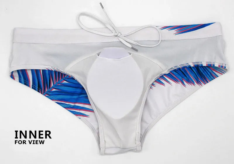 DATIFER Mens Low Waist Sexy Print Swim Briefs