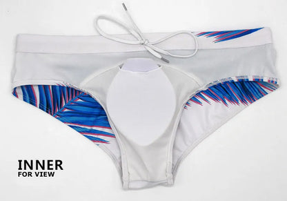 DATIFER Mens Low Waist Sexy Print Swim Briefs