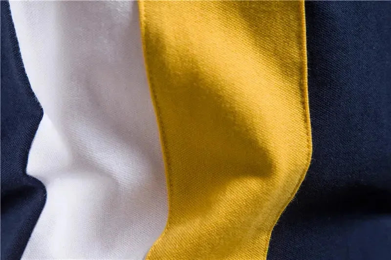 AIOPESON 100% Cotton Badge Embroidery Polo Shirts - ShopHub