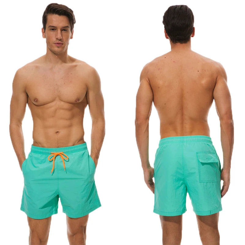 Men's blue board shorts by ShopHub NZ, quick-dry surf swimwear for beach and athletic activities, size 4XL