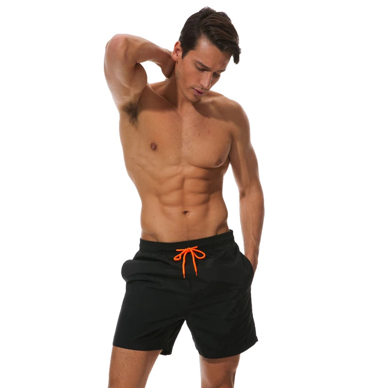 Men's summer boardshorts by Datifer, nylon solid mesh liner, drawstring waistband, perfect for surfing and sports.