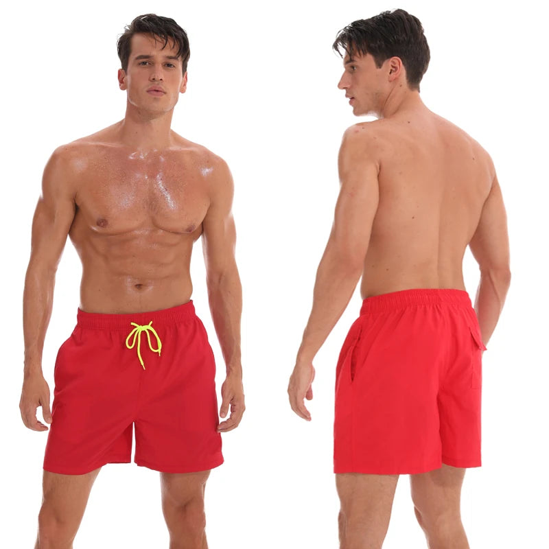 Men's summer boardshorts by Datifer, nylon fabric with mesh liner, drawstring waist, suitable for surfing and swim sports.
