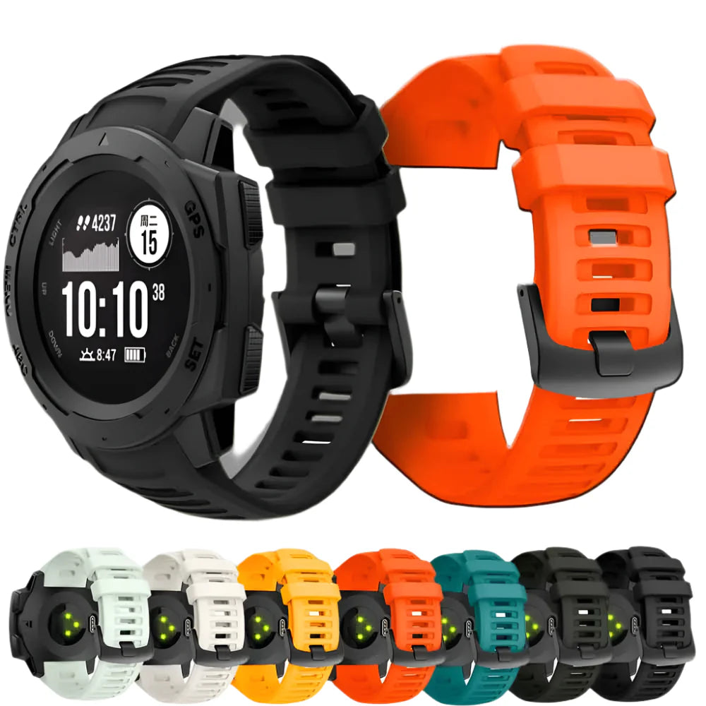 Silicone Sport Strap for the Garmin Instinct Series (22mm) (available in 7 colours) Habicare
