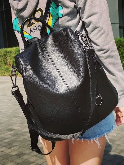 ZOOLER Hot Seller Women Cow Backpack 100% Genuine Leather Backpack Causal School Bags Travel Cowskin Female Backpacks#Z186