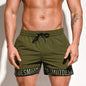 DESMIIT S8A Letter-Print Swim Shorts with Mesh Liner
