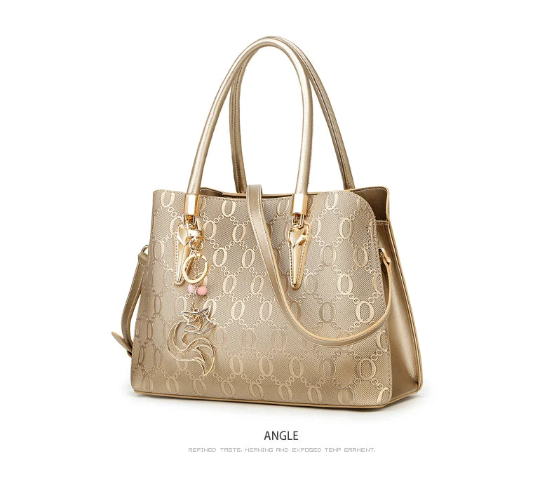 FOXER Split Leather Monogram Handbag
