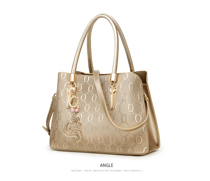 FOXER Split Leather Monogram Handbag