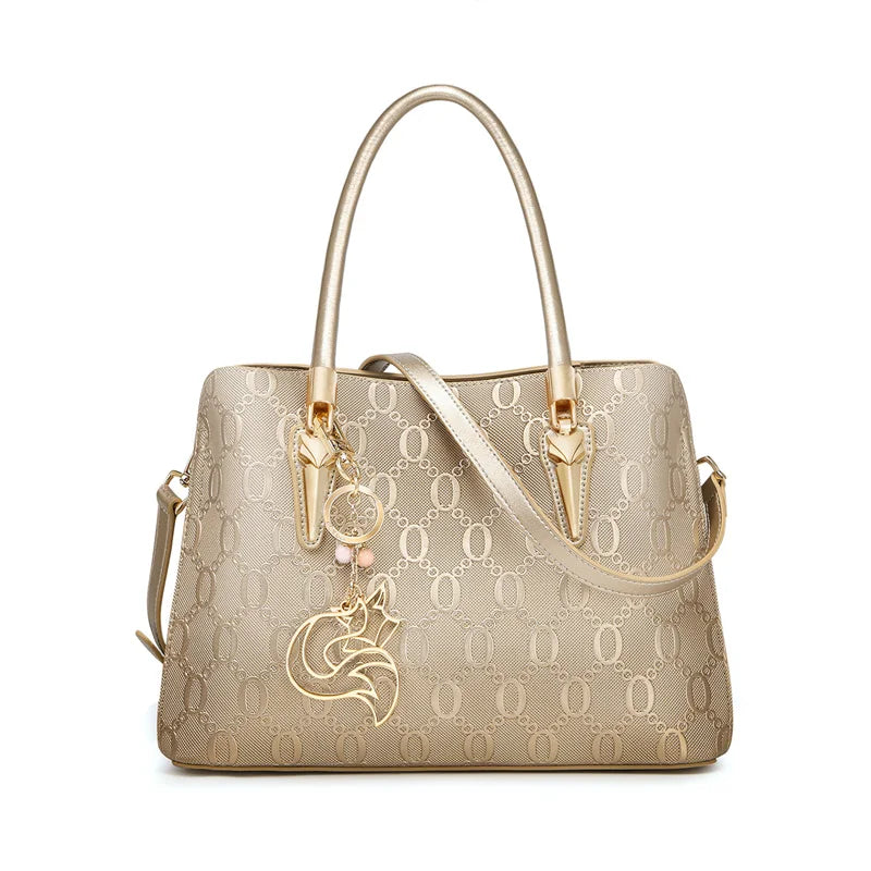 FOXER Split Leather Monogram Handbag