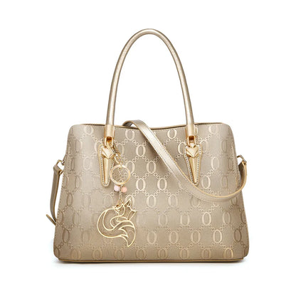 FOXER Split Leather Monogram Handbag
