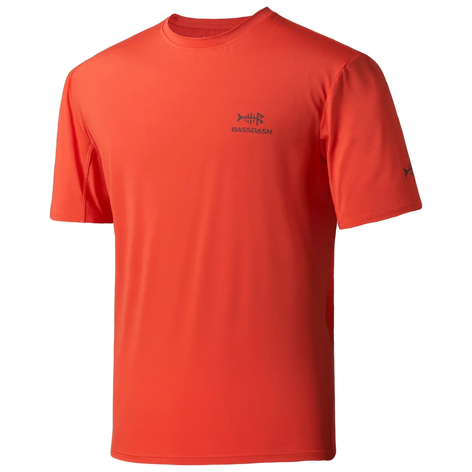 BASSDASH Men’s UPF 50+ Sun Protection Fishing Shirt Coral Red