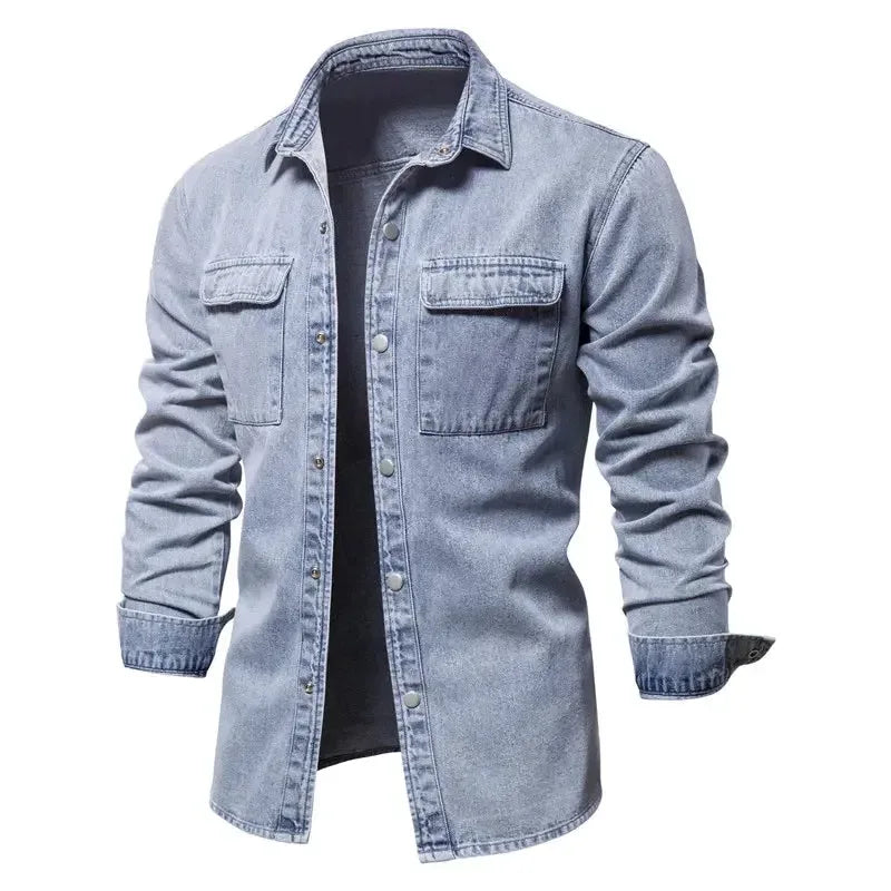 AIOPESON's 100% Cotton Denim Shirts - ShopHub