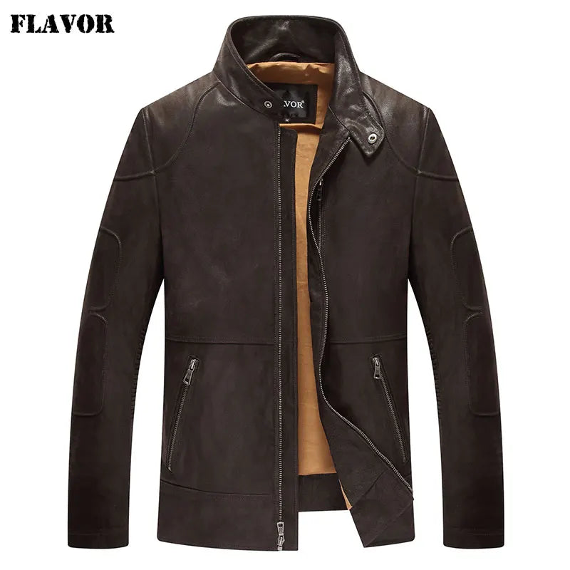 FLAVOR Men's Stand-Collar Leather Jacket – Urban Reserve