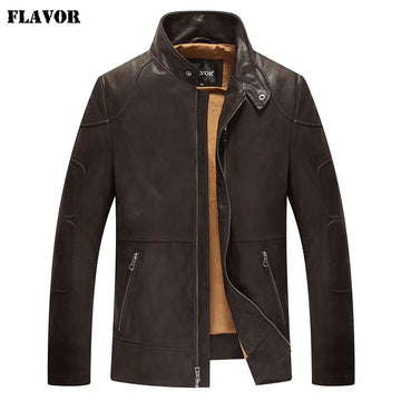 FLAVOR Men's Stand-Collar Leather Jacket – Urban Reserve