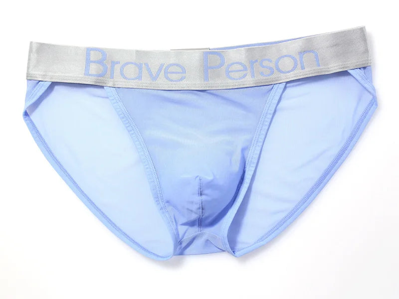 BRAVE PERSON Sexy Transparent Men's Briefs - Breathable Mesh Low-Waist Underwear for Ultimate Comfort