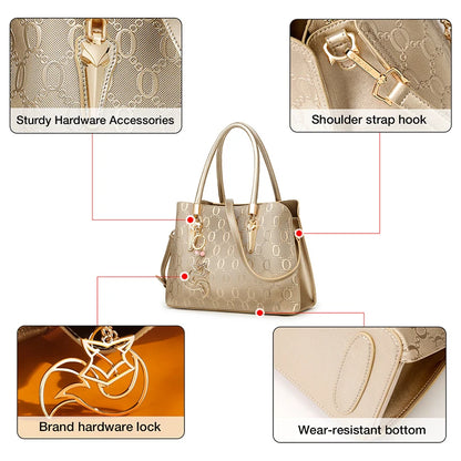 FOXER Split Leather Monogram Handbag